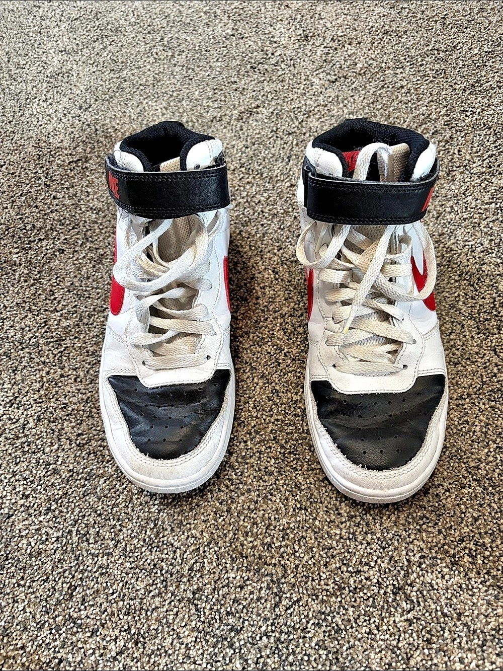 Nike Court Borough Mid 2 Mid Sneakers White & Red Boys US 6Y